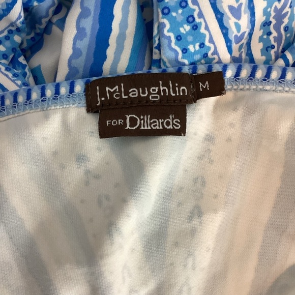J. McLaughlin Signature Tee M Blue Paisley Print Top Catalina Cloth Dillard’s - Picture 5 of 6
